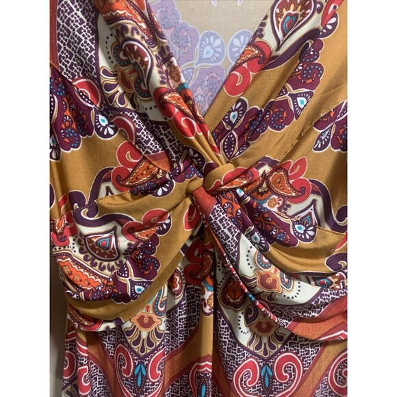 Sunny Leigh Dress Women's SMALL Paisley Print 3 Quarter Sleeve - Picture 3 of 5